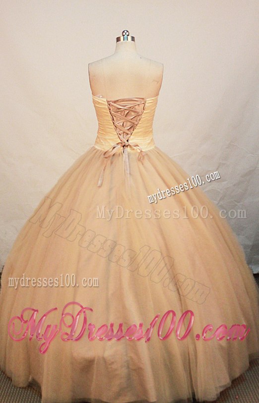 Yellow Puffy Ball Gowm Quince Dresses with Beautiful Rainestone
