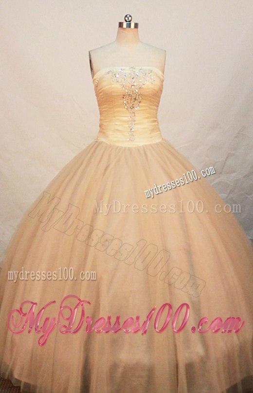 Yellow Puffy Ball Gowm Quince Dresses with Beautiful Rainestone