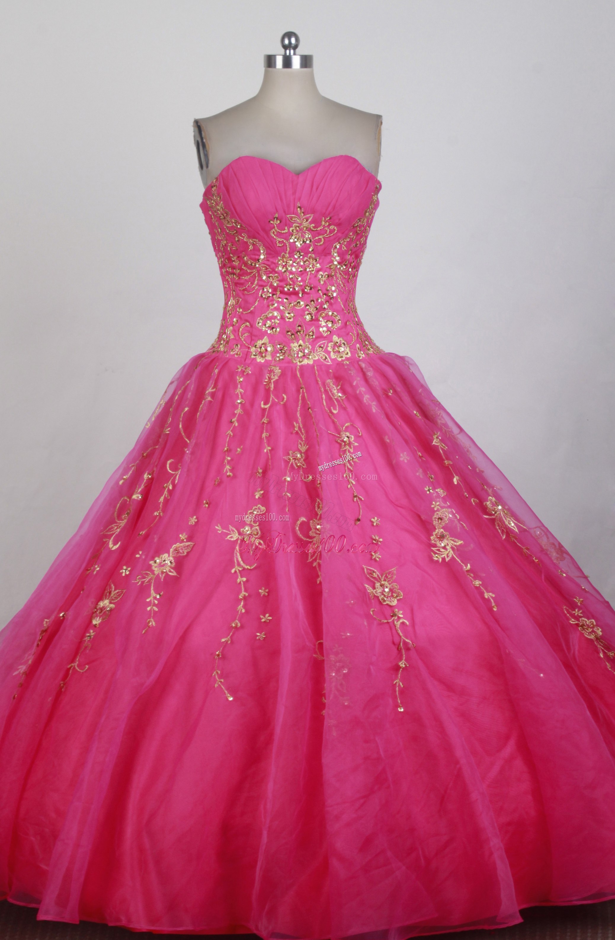 Ruching Sweetheart Beading and Appliques Decorated Dress for Quince