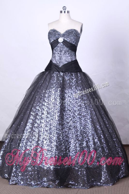 Sequined Lace Up Back Sweet 16 Dresses with Diamond and Ruched Sash