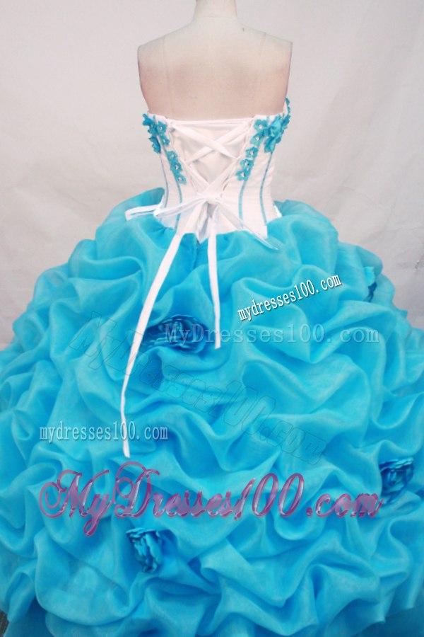 Floral and Beaded Sweetheart Sweet 15 Dresses with Pick-ups and Halter Flowers