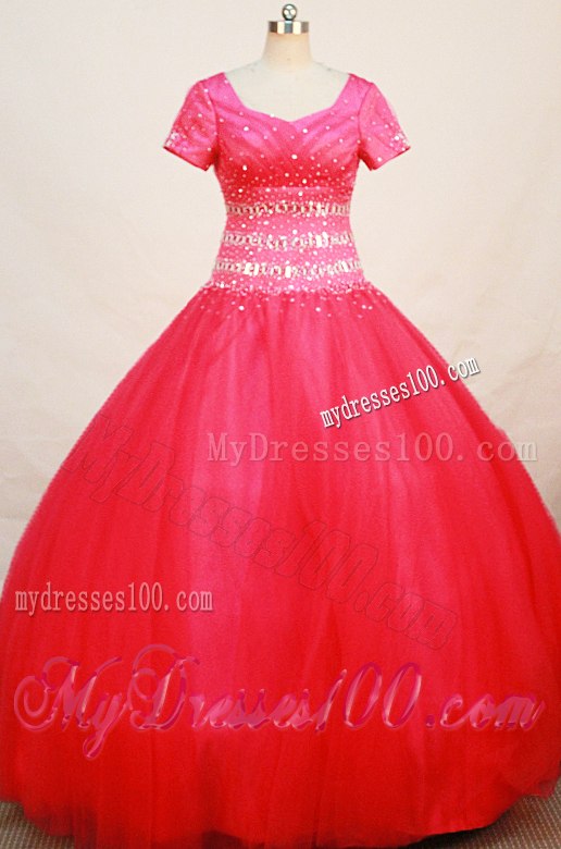 Latest Short Sleeve and Zipper Up Back Dresses for Quinceanera