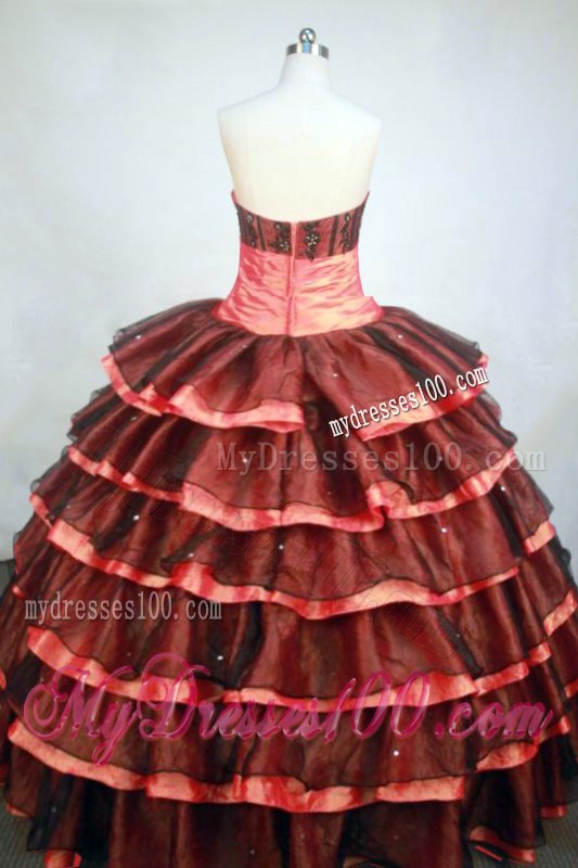 Ruffles Layers Appliques Sweetheart Quinceanera Gowns Zipper Up Two-toned
