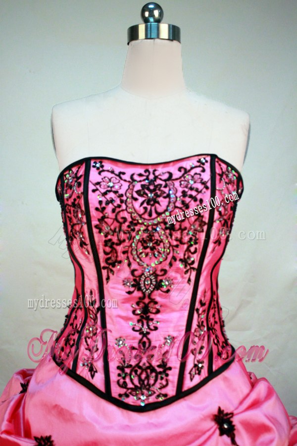 Top Ball Gown Pick ups Corset Back Quinceanera Dresses with Appliques