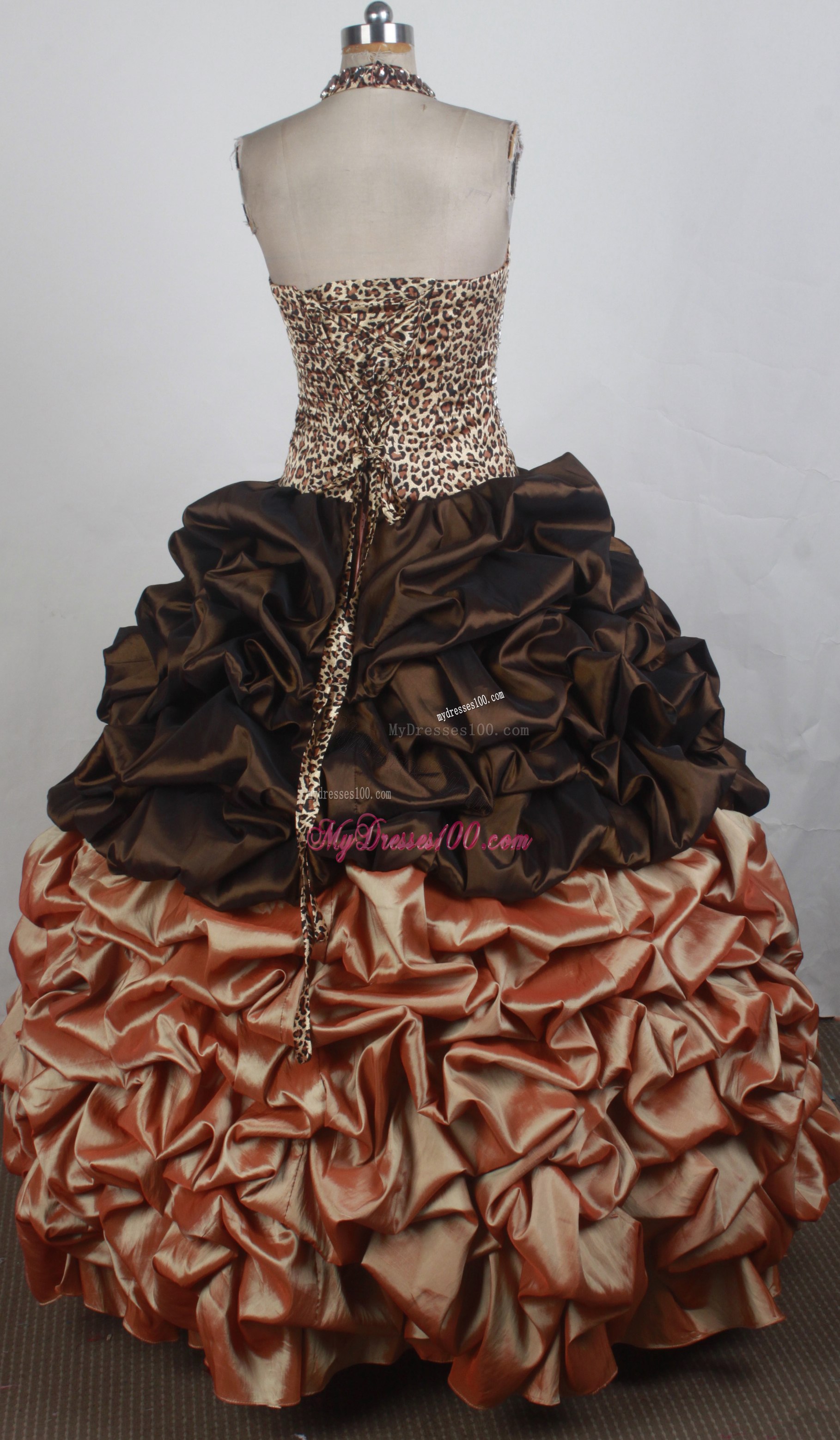 Halter Pick-ups Decorate Quinceanera Dress in Multi-Colors