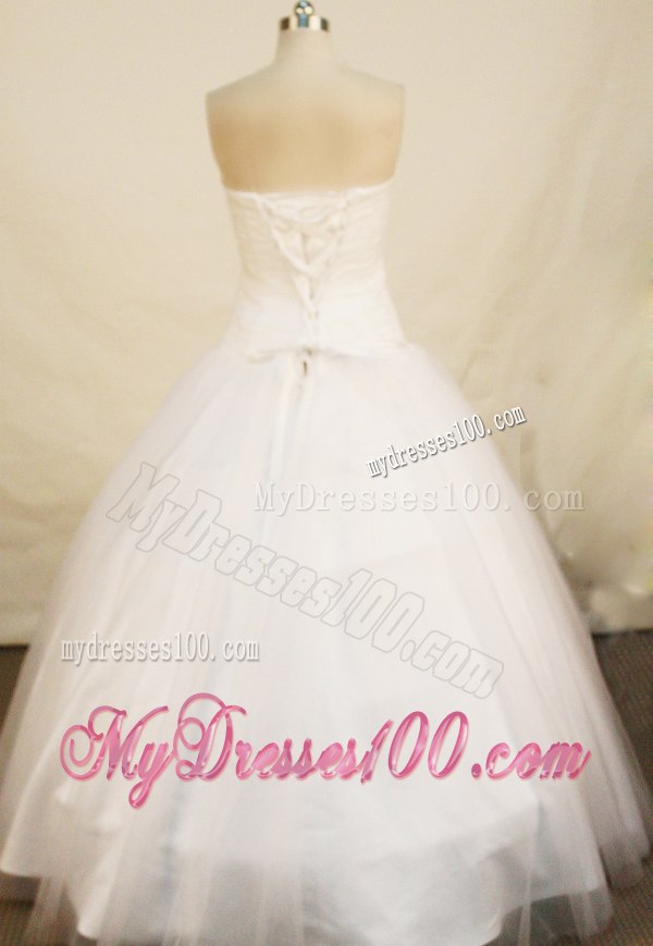 Beaded White Puffy Quinceanera Dresses Lace-up Back in the Mainstream