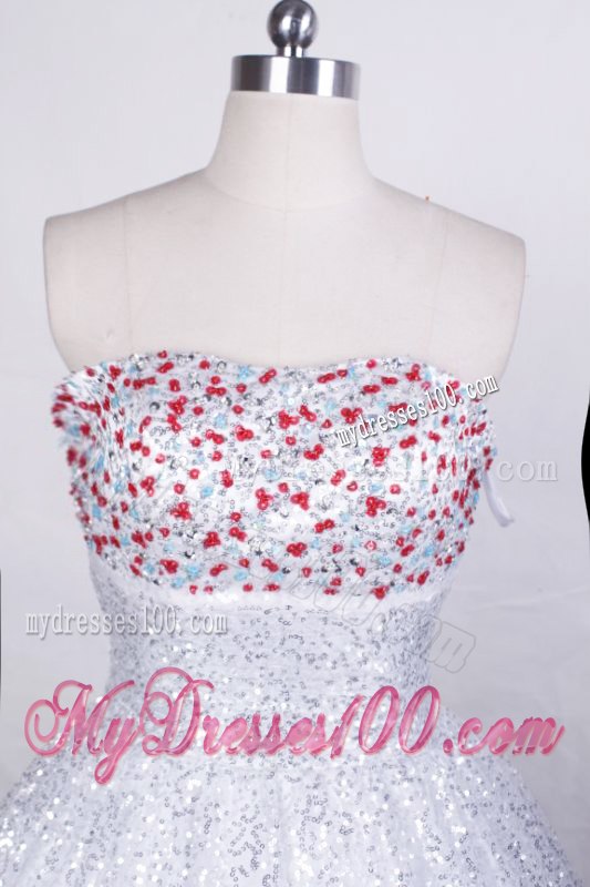Sequined Princess Quinceanera Dress with Shining Jewelries For Beauties