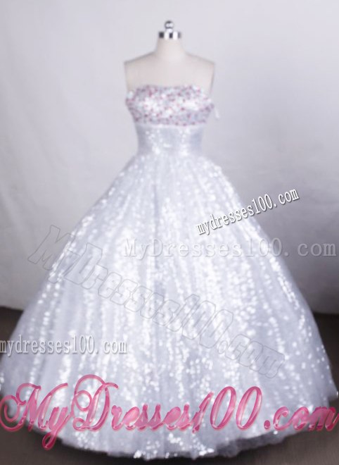 Sequined Princess Quinceanera Dress with Shining Jewelries For Beauties