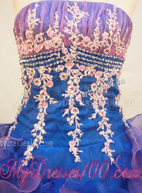 Pretty Appliques Pick Ups Floor-length Quince Dresses Discount