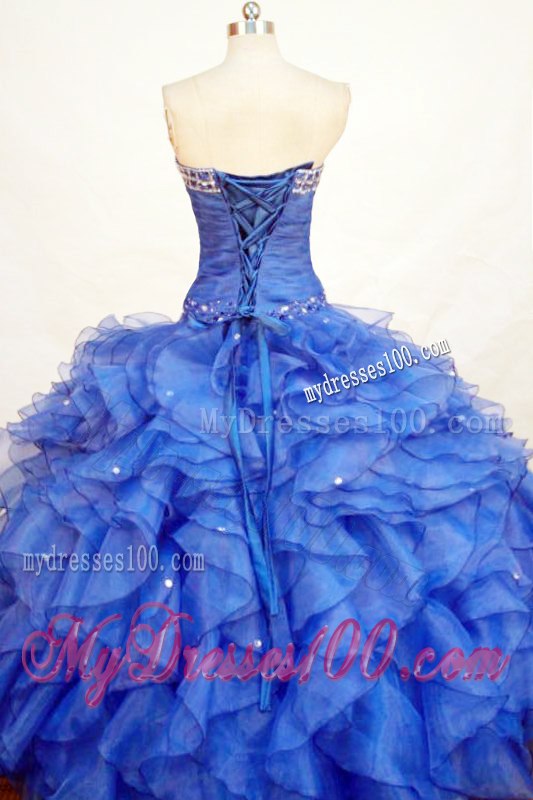 Ruffled Layers Sweet 15 Dresses in Blue with Shining Diamonds waist