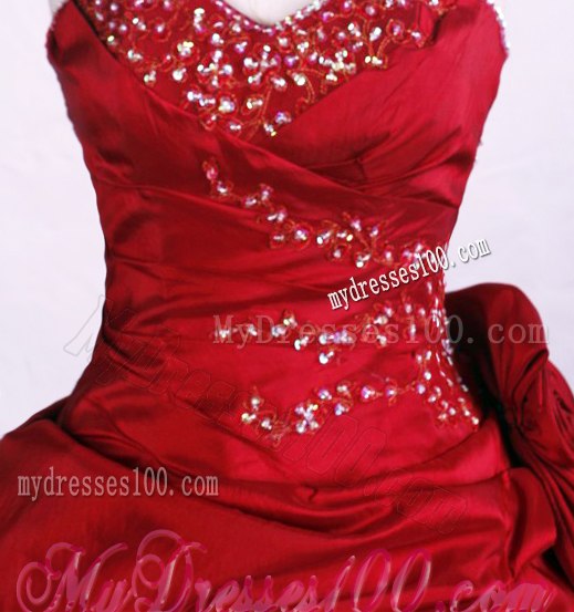 Elegant Wine Red Puffy Ball Gown Pick Ups Dresses for Quince