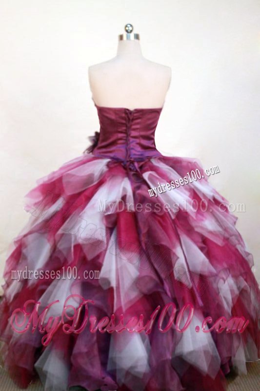 Ruche Hand Made Flowers Beading and Ruffled Layers Decorated Sweet 16 Dresses
