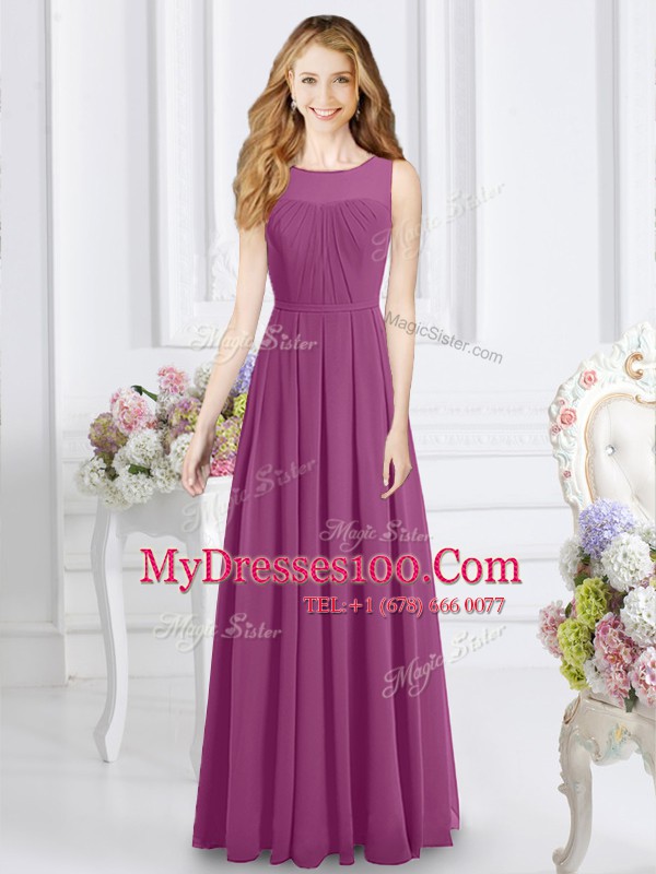 Exceptional Scoop Sleeveless Chiffon Wedding Guest Dresses Ruching Zipper