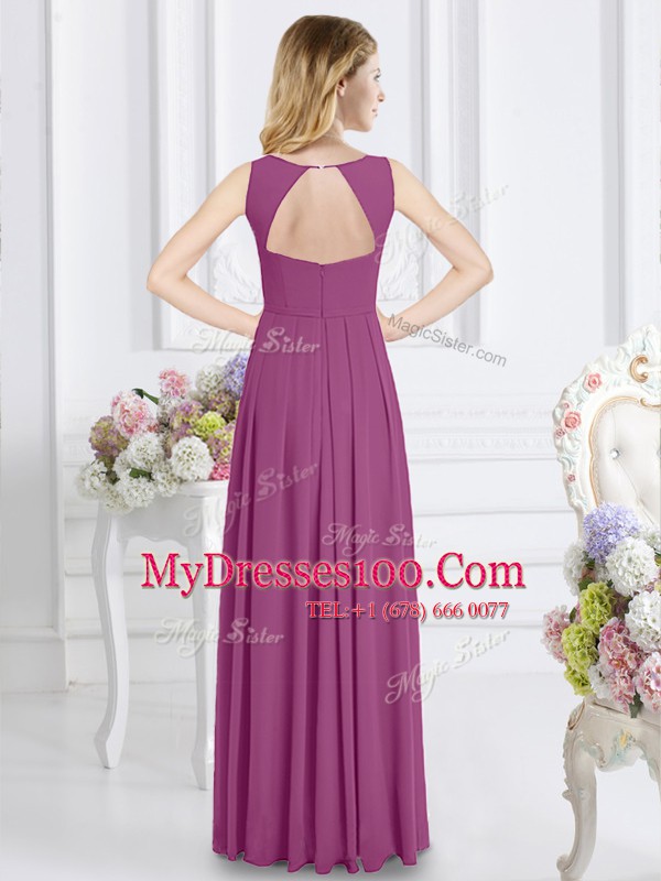 Exceptional Scoop Sleeveless Chiffon Wedding Guest Dresses Ruching Zipper