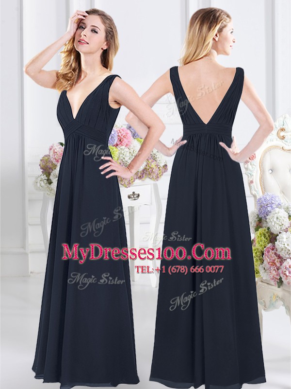 Navy Blue One Shoulder Side Zipper Ruching Wedding Guest Dresses Sleeveless