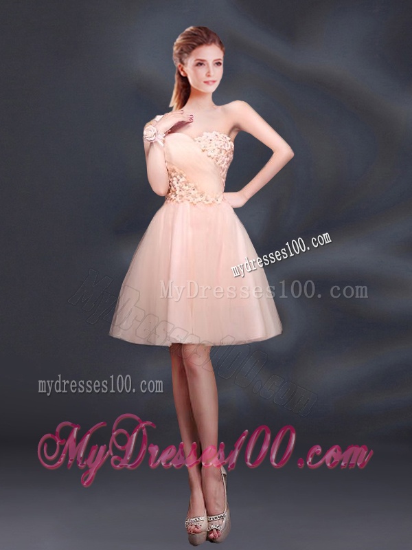 2016 Lace Up Organza Bridesmaid Dress with A Line