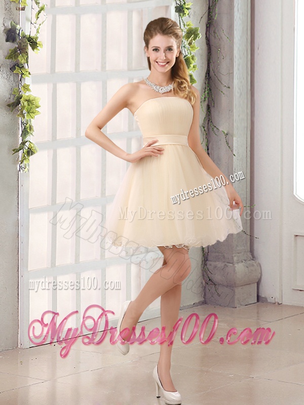 2016 Perfect A Line Organza Bridesmaid Dress with Mini Length
