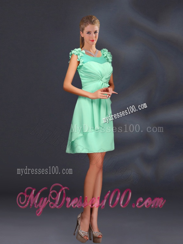 2016 Ruching Chiffon Bridesmaid Dresses in Peach