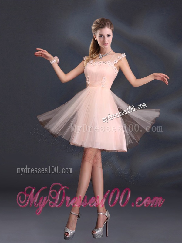 Baby Pink Mini Length 2016 The Most Popular Bridesmaid Dresses