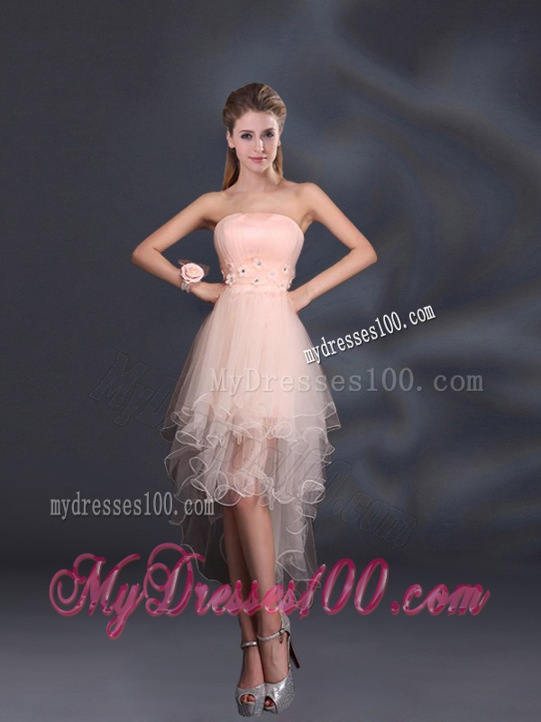 Baby Pink Mini Length 2016 The Most Popular Bridesmaid Dresses