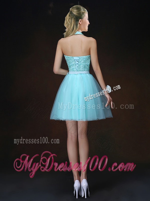 Beautiful A Line Aqua Blue Bridesmaid Dresses with Appliques