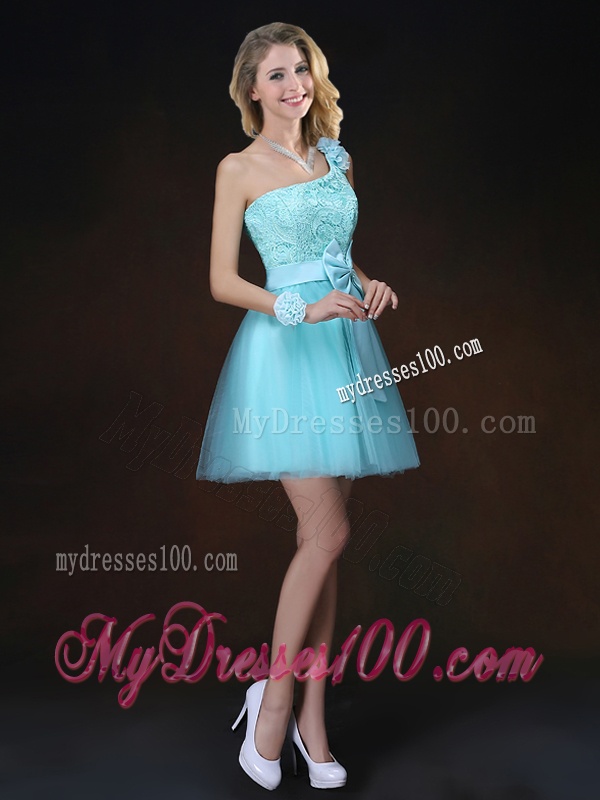 Beautiful A Line Aqua Blue Bridesmaid Dresses with Appliques