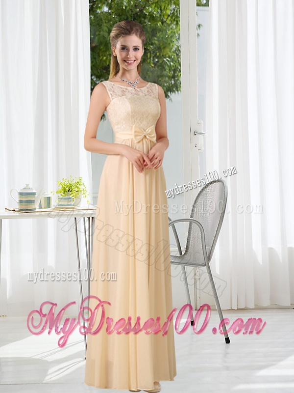 Empire Ruching 2016 Floor Length V Neck Bridesmaid Dress