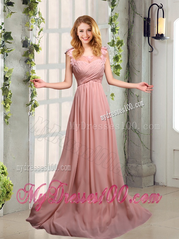 Empire Ruching 2016 Sturning Bridesmaid Dresses in Peach