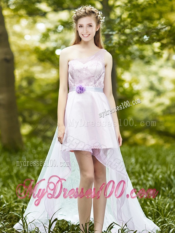 New Style Laced Lavender Tulle Bridesmaid Dress For Summer