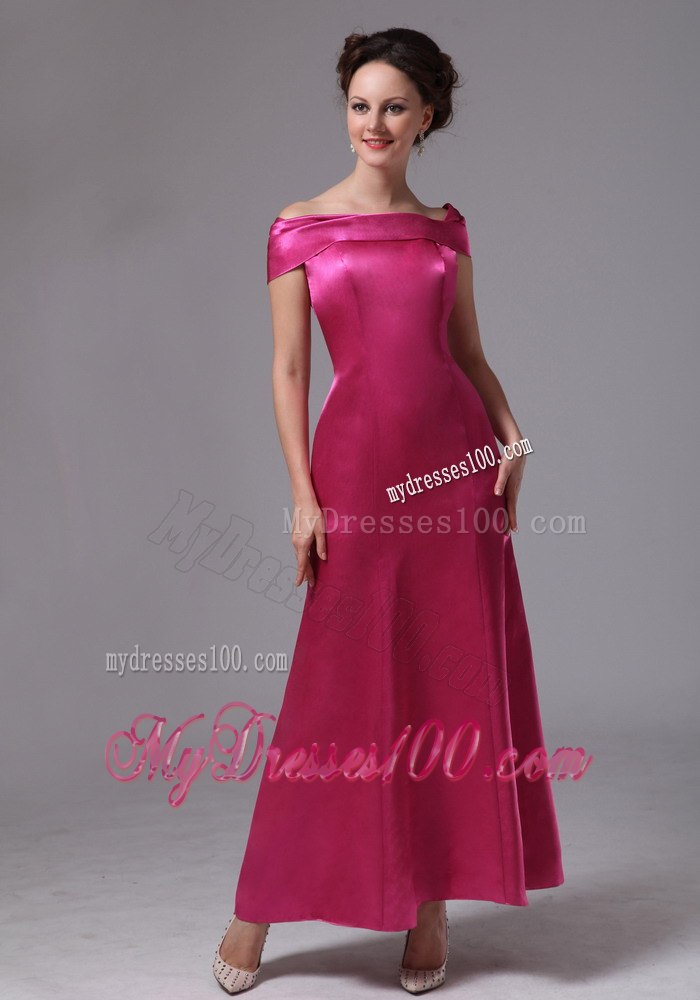 2013 Hot Pink Off The Shoulder Celebrity Dress For Custom Made