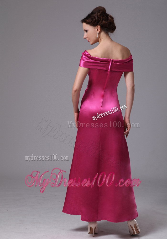 2013 Hot Pink Off The Shoulder Celebrity Dress For Custom Made