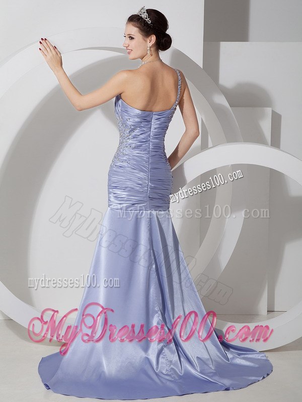 Customize Mermaid Lilac Celebrity Dress Column with One Shoulder