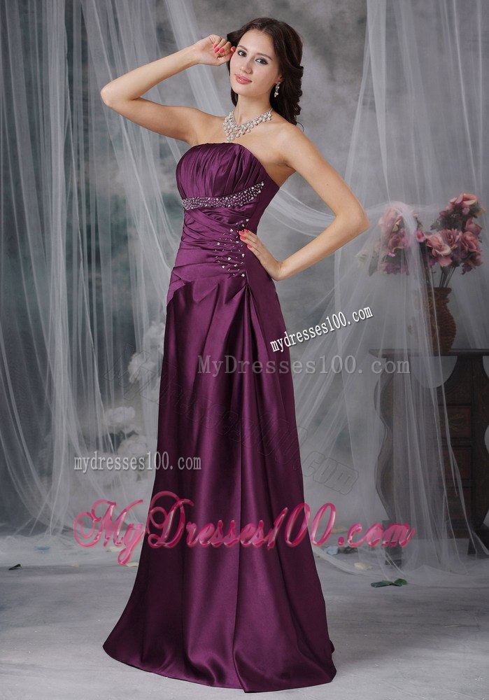 Dark Purple Princess Sweetheart Celebrity Dress Beading for Girl