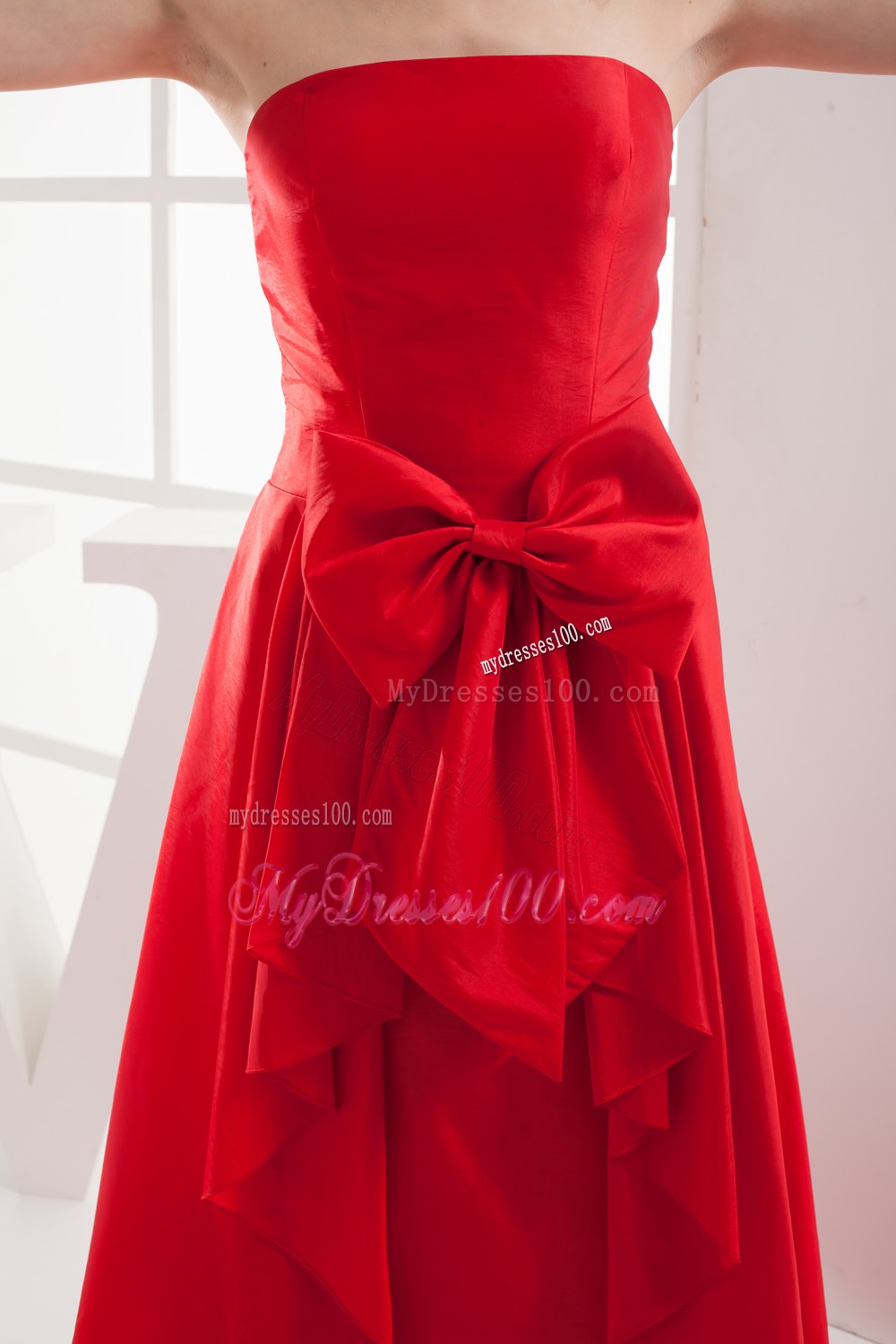 2013 Fashion Red Bowknot 2013 Celebrity Dresses for Party