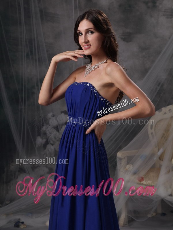Discount Royal Blue Celebrity Dresses with Strapless Beading and Ruche