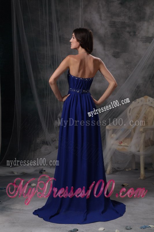 Discount Royal Blue Celebrity Dresses with Strapless Beading and Ruche