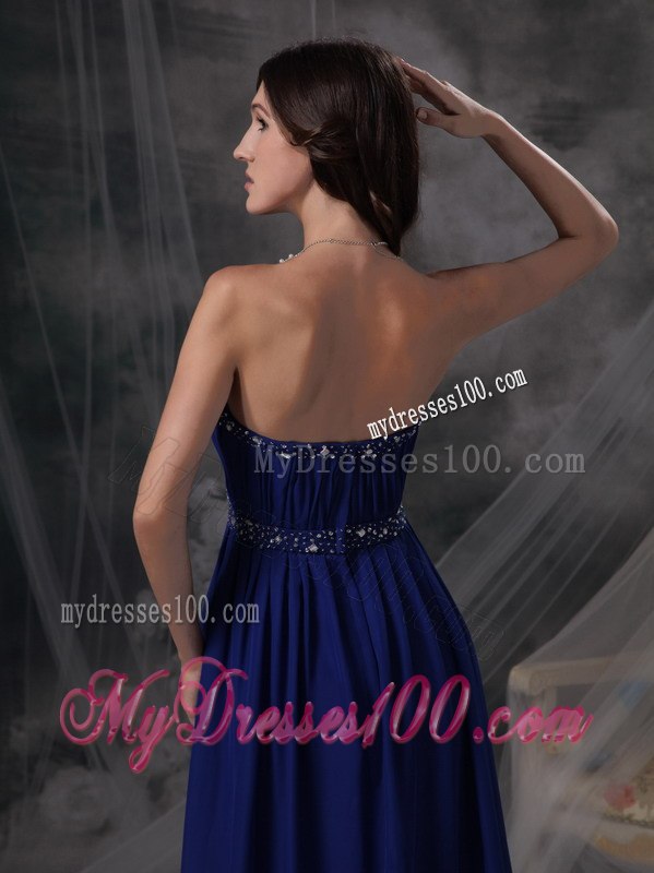 Discount Royal Blue Celebrity Dresses with Strapless Beading and Ruche