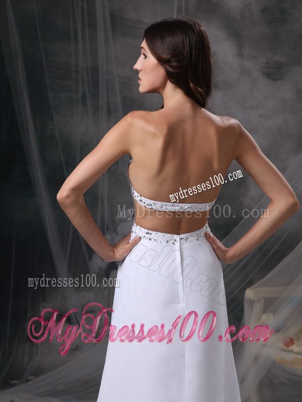 Elegant White Column Strapless Celebrity Dress Beading and Ruche