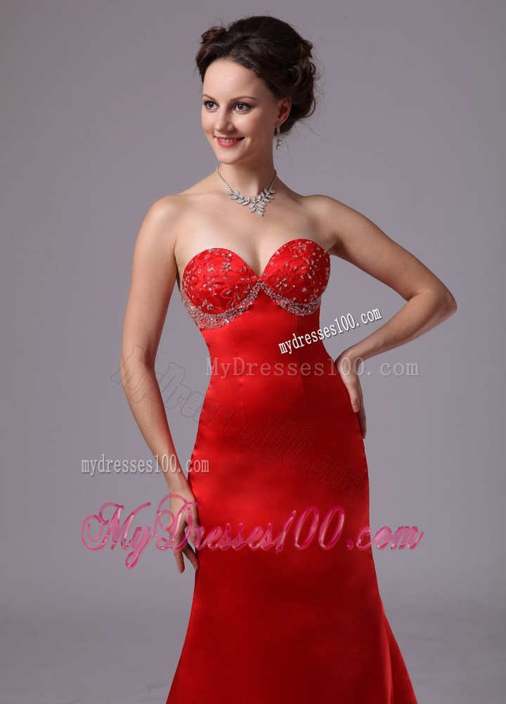 Red Appliques Decorate Sweetheart Celebrity Dress for Cheap 2013