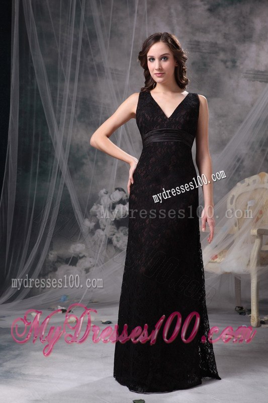 2013 Sexy Column V-neck Lace Celebrity Dresses with Belt and Ruche