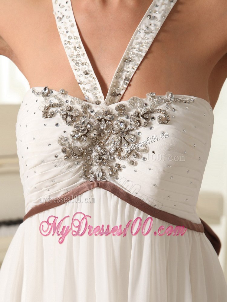 Beaded Decorate Straps Watteau Train Beading Beautiful Wedding Dress