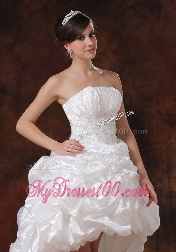 Beaded Decorate Waist High-low Strapless Beading 2013 Wedding Dress