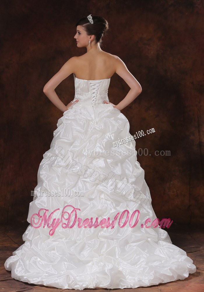 Beaded Decorate Waist High-low Strapless Beading 2013 Wedding Dress