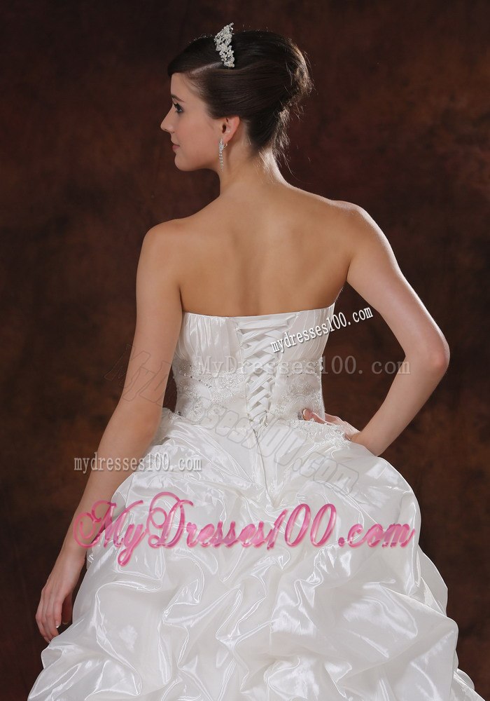 Beaded Decorate Waist High-low Strapless Beading 2013 Wedding Dress