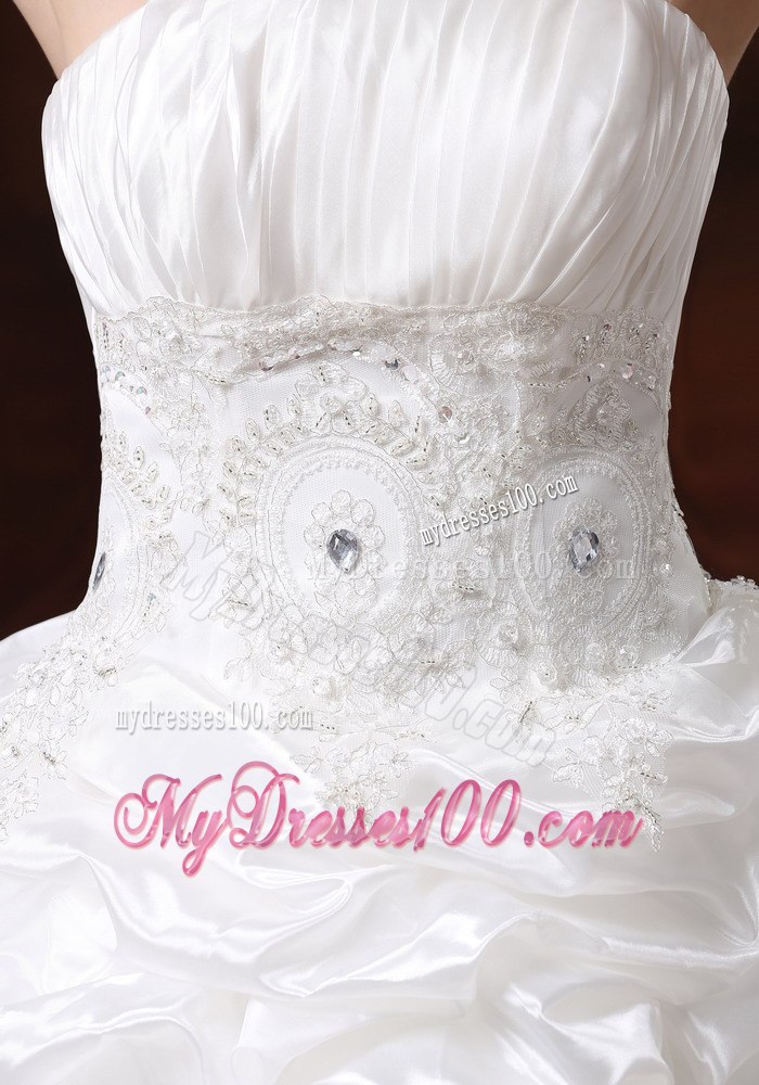 Beaded Decorate Waist High-low Strapless Beading 2013 Wedding Dress