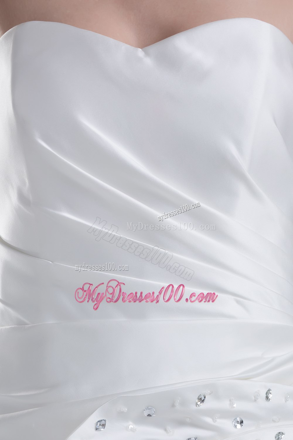 Beading Hand Made Flower Sweetheart High-low Wedding Dress