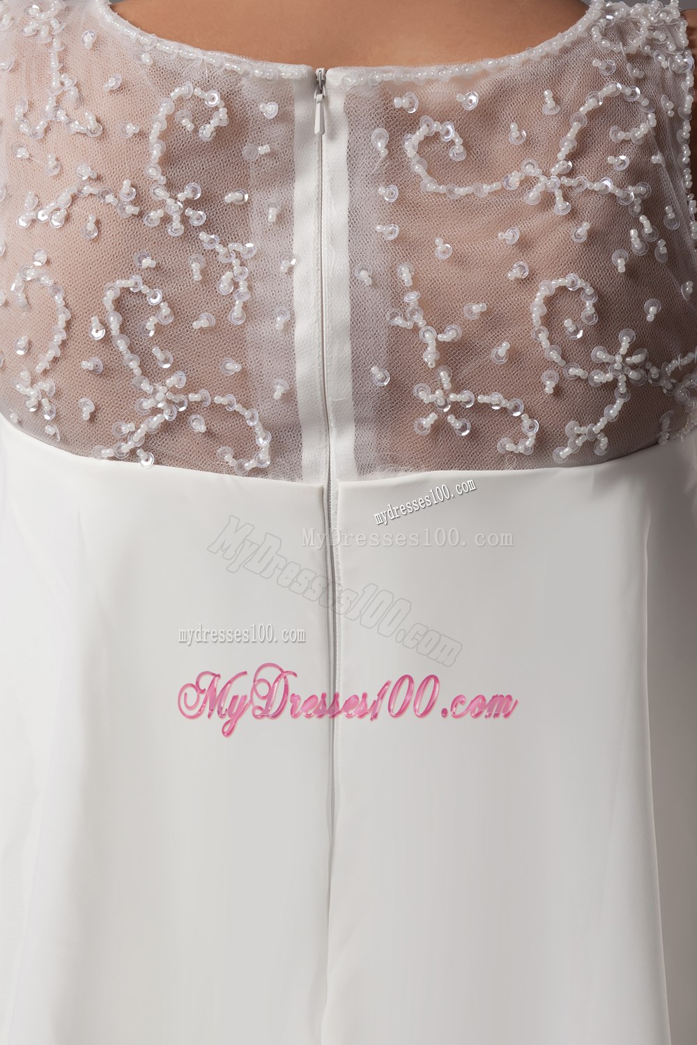 Beading Scoop High-low Wedding Dress