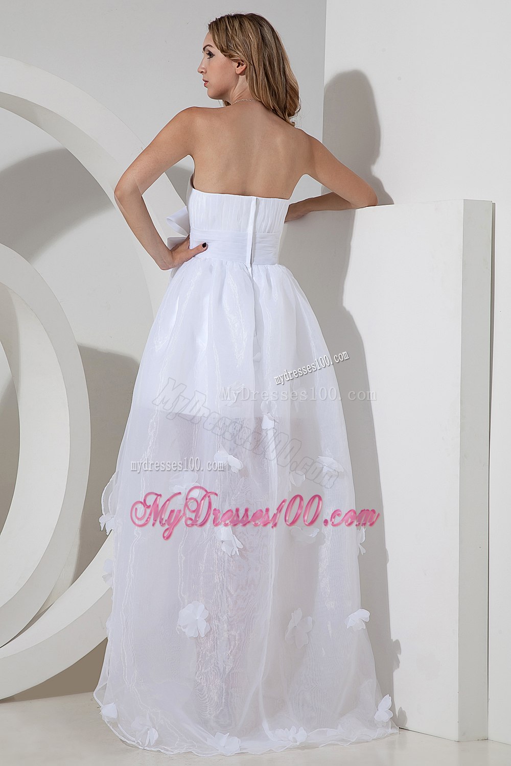Beautiful Princess Strapless High-low Bow 2013 Wedding Dresses