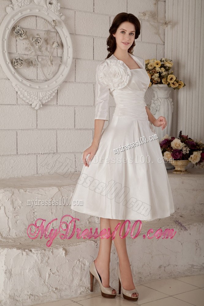 Affordable Princess Strapless Knee-length Ruching 2013 Wedding Dresses