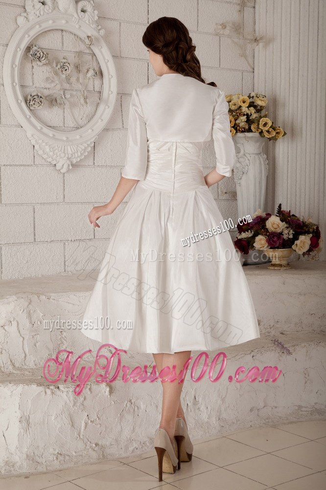 Affordable Princess Strapless Knee-length Ruching 2013 Wedding Dresses